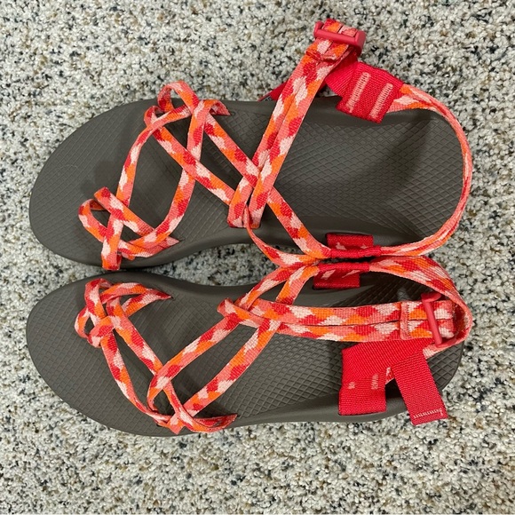 Chaco Red and Orange Sandals - Picture 4 of 9